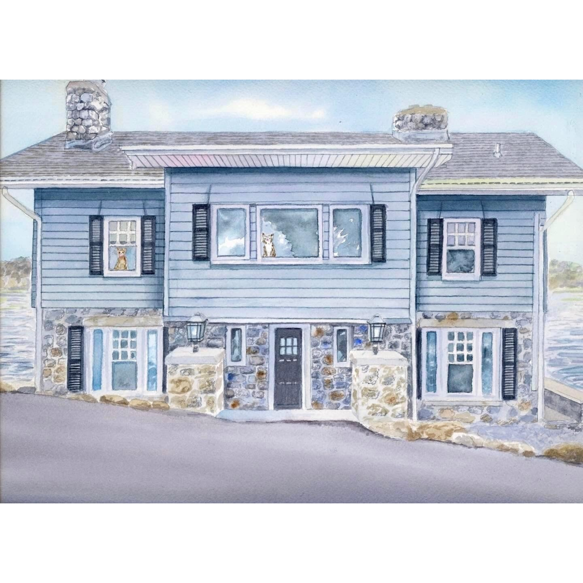 Custom Hand Painted House Portrait